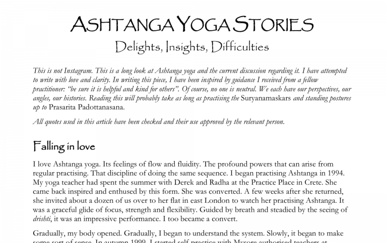 Ashtanga Yoga Stories from Norman Blair