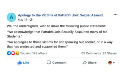Apology to the Victims of Pattabhi Jois Sexual Assault
